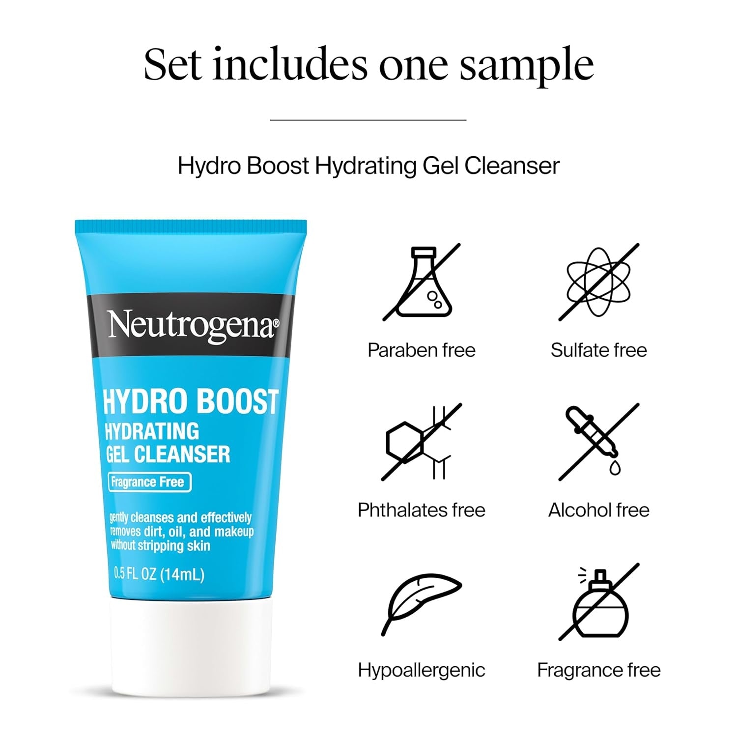 Neutrogena Hydro Boost Hydrating Gel Cream Face Moisturizer for Sensitive Skin 1.7 fl oz plus Hydrating Gel Cleanser 0.5 fl oz Alcohol and Fragrance Free Hyaluronic Acid Daily Hydration Routine