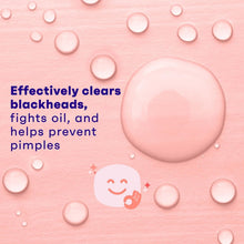 Acne toner concept with clear gel-like circle and small bubbles on skin