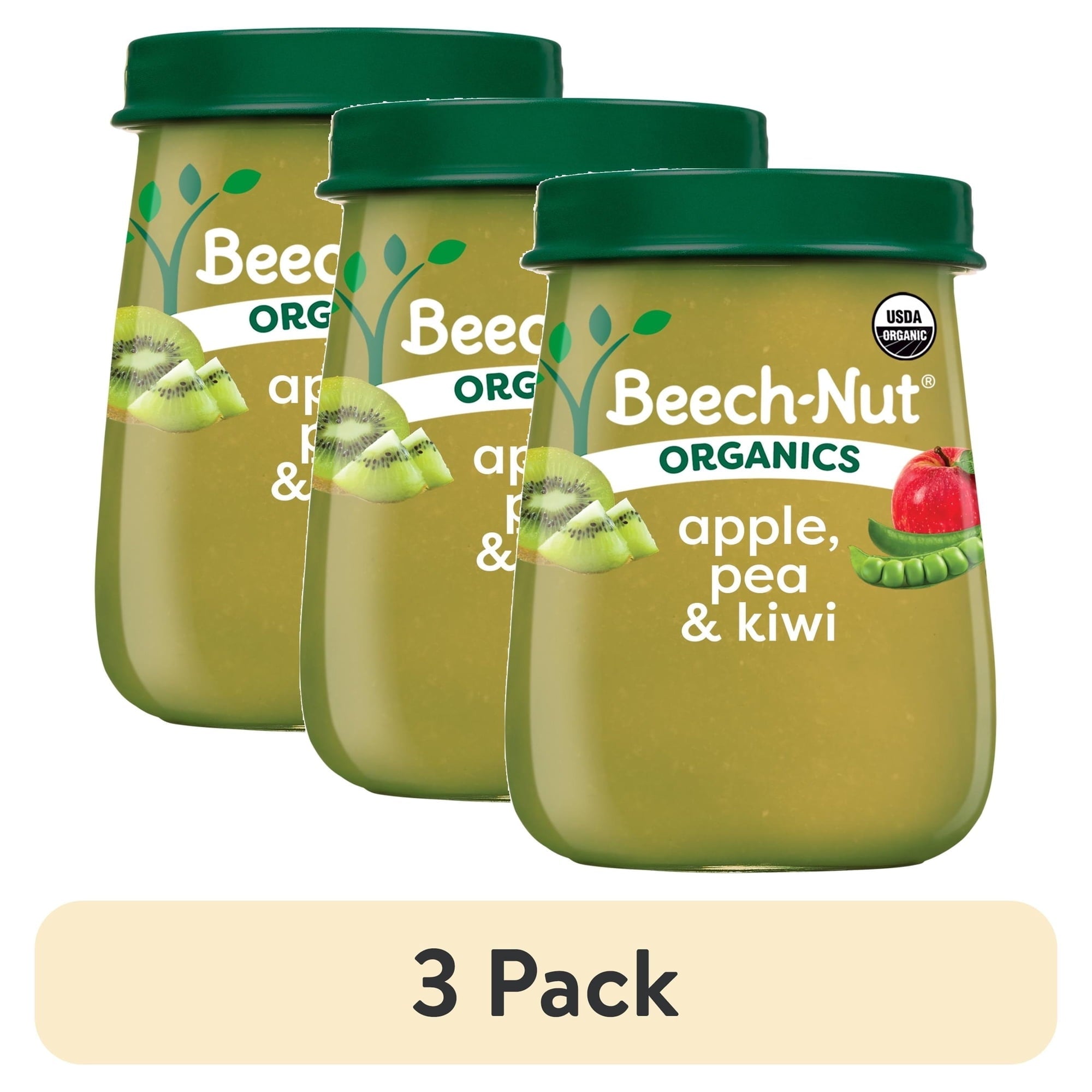 Beech-Nut Organics Stage 2 Organic Baby Food, Apple Pea & Kiwi, 4oz Jar