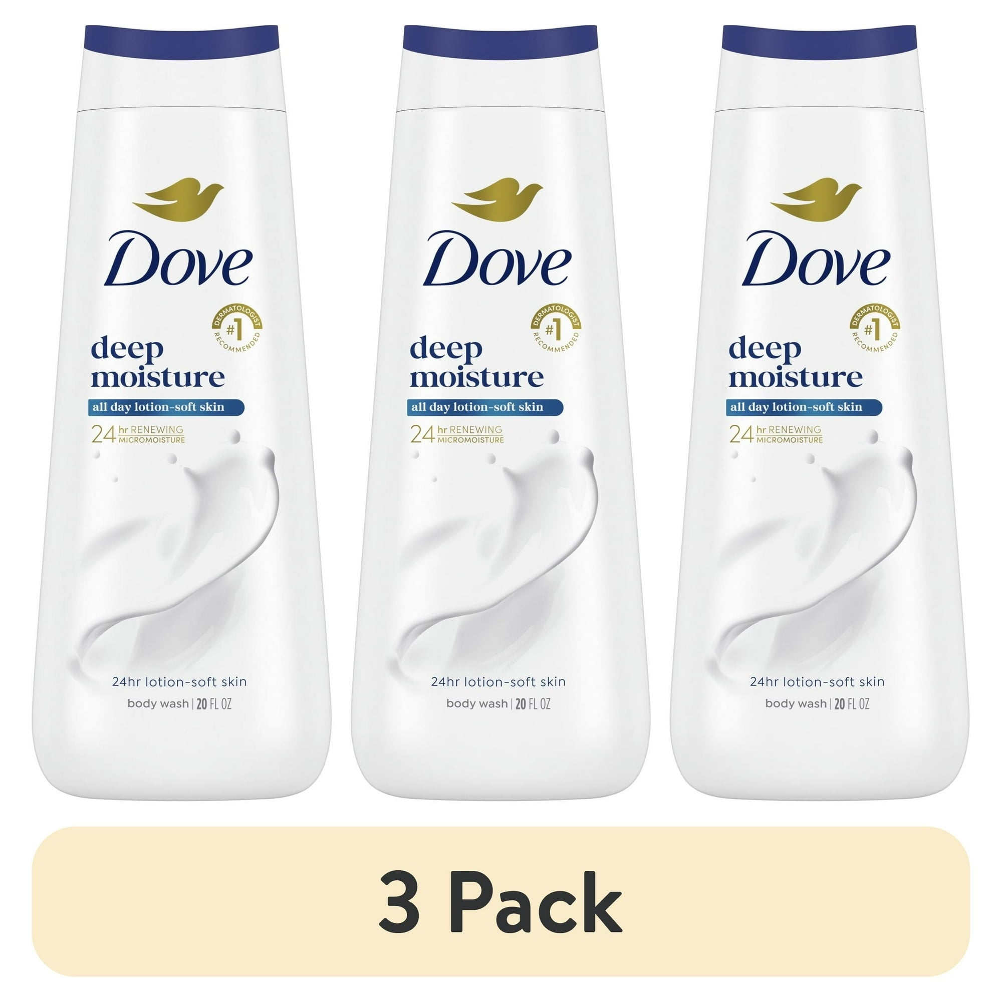 Dove Moisturizing Liquid Body Wash Cleanser for Women Deep Moisture, 20 oz