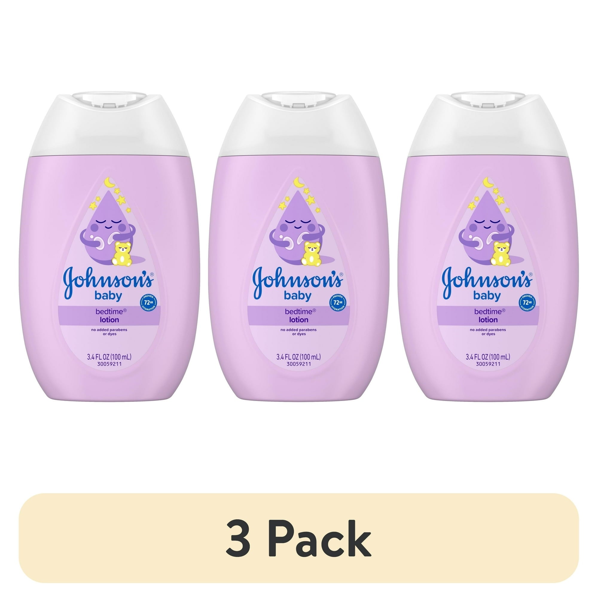 Johnson's Baby Moisturizing Bedtime Baby Lotion, Paraben-Free, 3.4 fl. oz