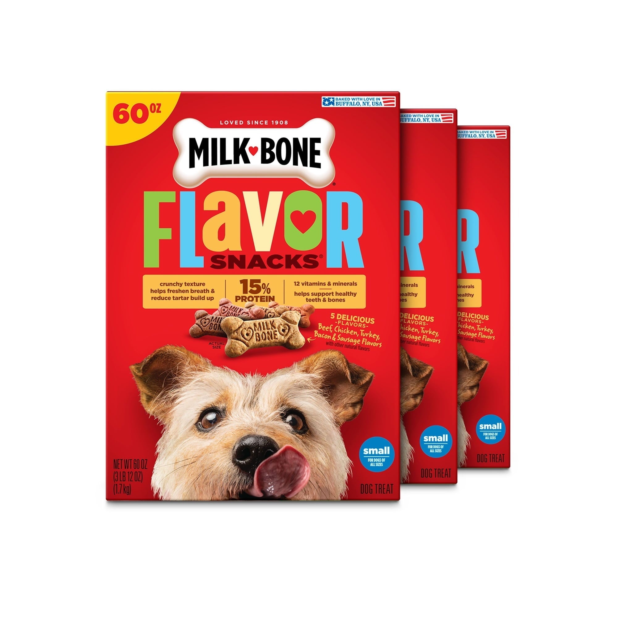 Milk Bone Flavor Snacks Small Dog Biscuits, Flavored Crunchy Dog Treats