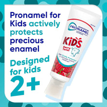 Sensodyne Pronamel Kids 2+ toothpaste tube, Berry Twist flavor, angled view