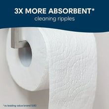 Cottonelle Ultra Comfort toilet tissue roll with textured cleaning ridges