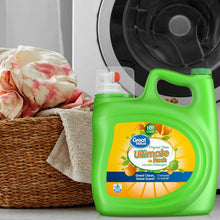Green laundry detergent jug with 107 loads, Original Clean front label