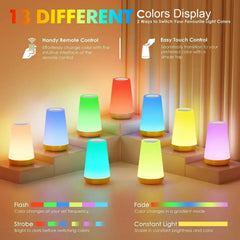 Onekawa Night Light,Dimmable Touch Table Lamp with 5 Brightness and 7 Colors,Night-Lights suitable for Nursery & Bathroom & Bedroom,White