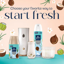 Assorted plug-in air fresheners and scented oil bottles in white and tan