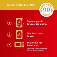 Cooking instructions for microwave pouch heating, with 90 seconds label and steps