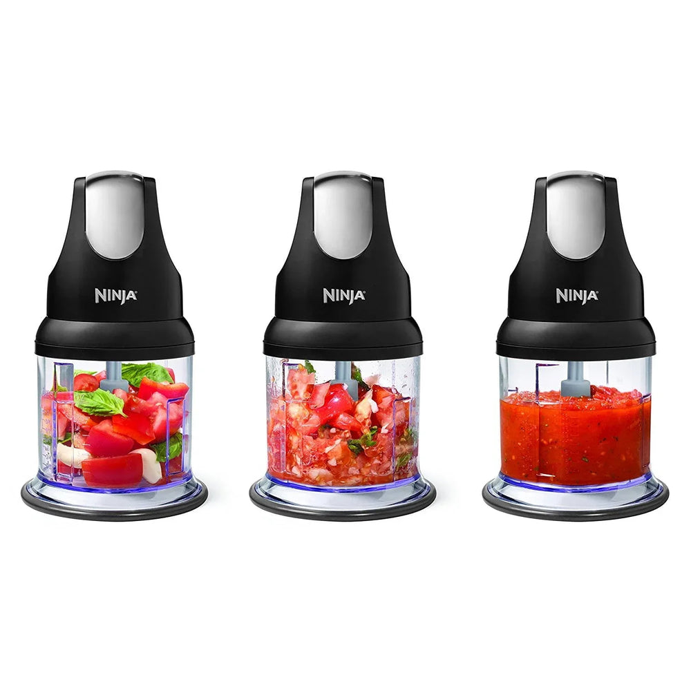 Ninja Express Chop 200 W Food Processor, Mince, Puree, One-Touch, Non-Slip Base, Dishwasher Safe, NJ100WM Black - USA MEGA SHOP