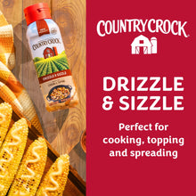 Country Crock drizzle & sizzle bottle with red cap for cooking, topping, spreading