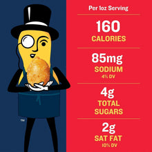Nutrition panel for honey roasted peanuts: 160 calories per 1 oz, 4 g total sugars