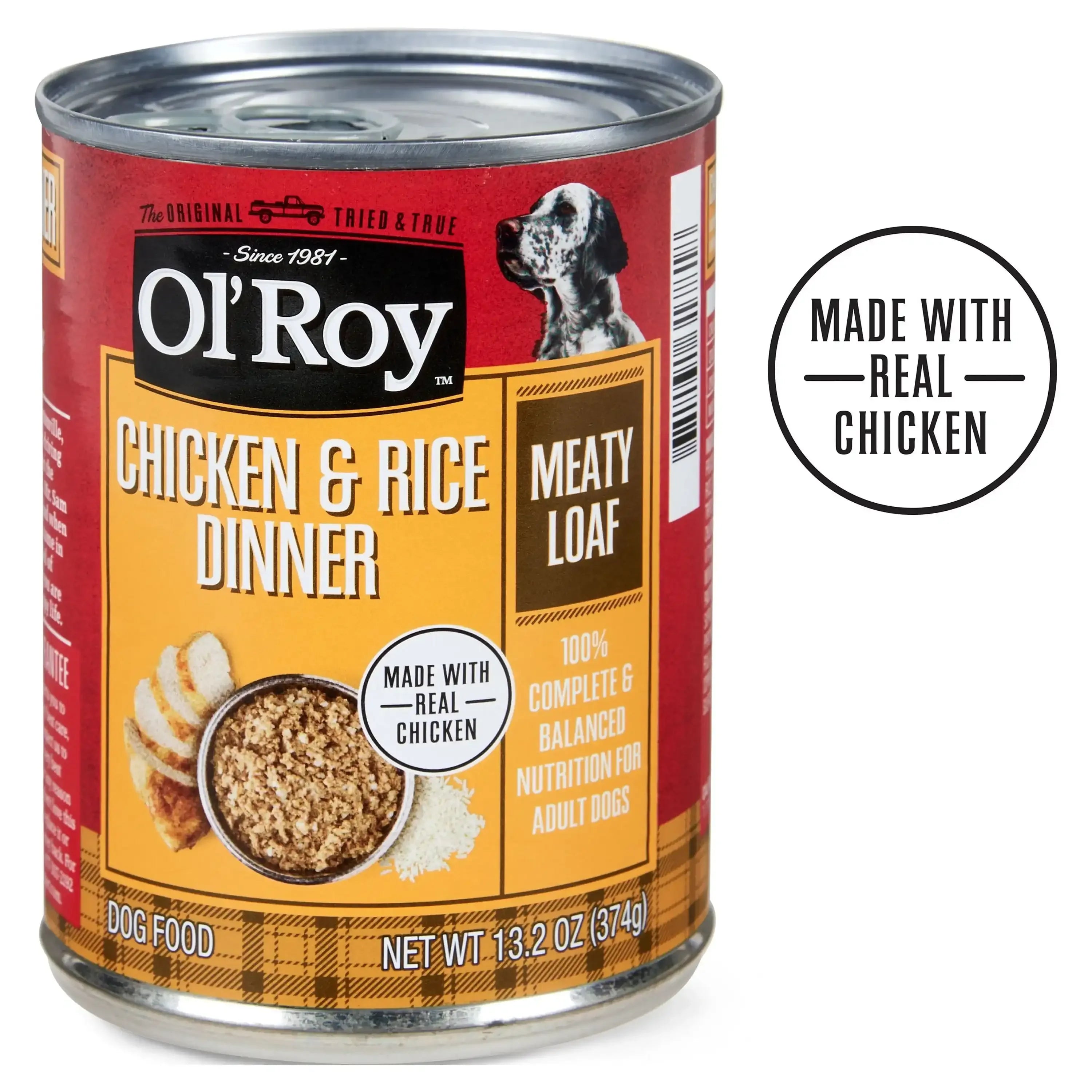 Ol' Roy Chicken & Rice Dinner Meaty Loaf Wet Dog Food, 13.2 oz Can - USA MEGA SHOP