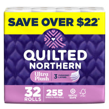 Quilted Northern Ultra Plush toilet paper, 32-roll package with 255 sheets per roll