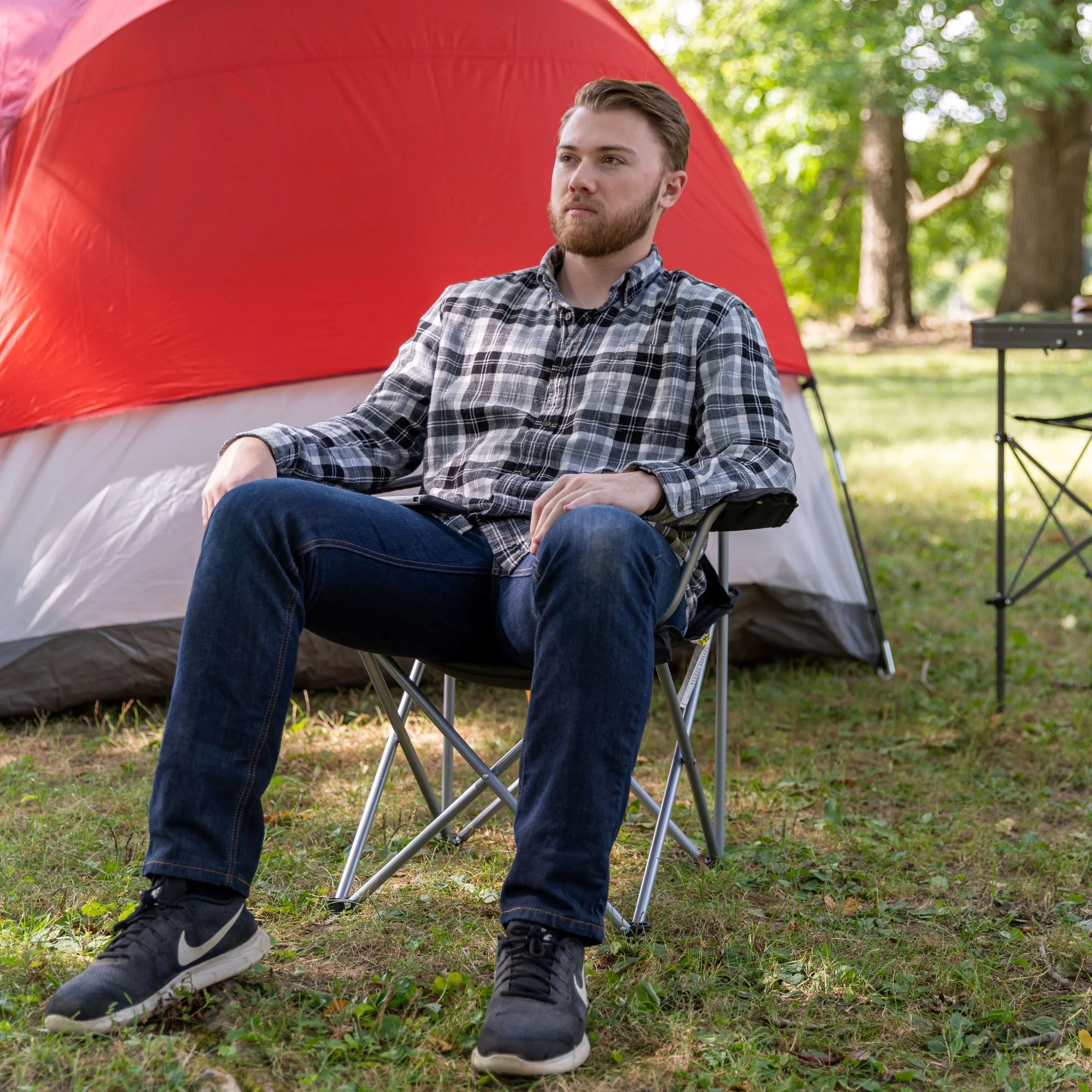 Ozark Trail Quad Folding Camp Chair with Cup Holder, Black - USA MEGA SHOP