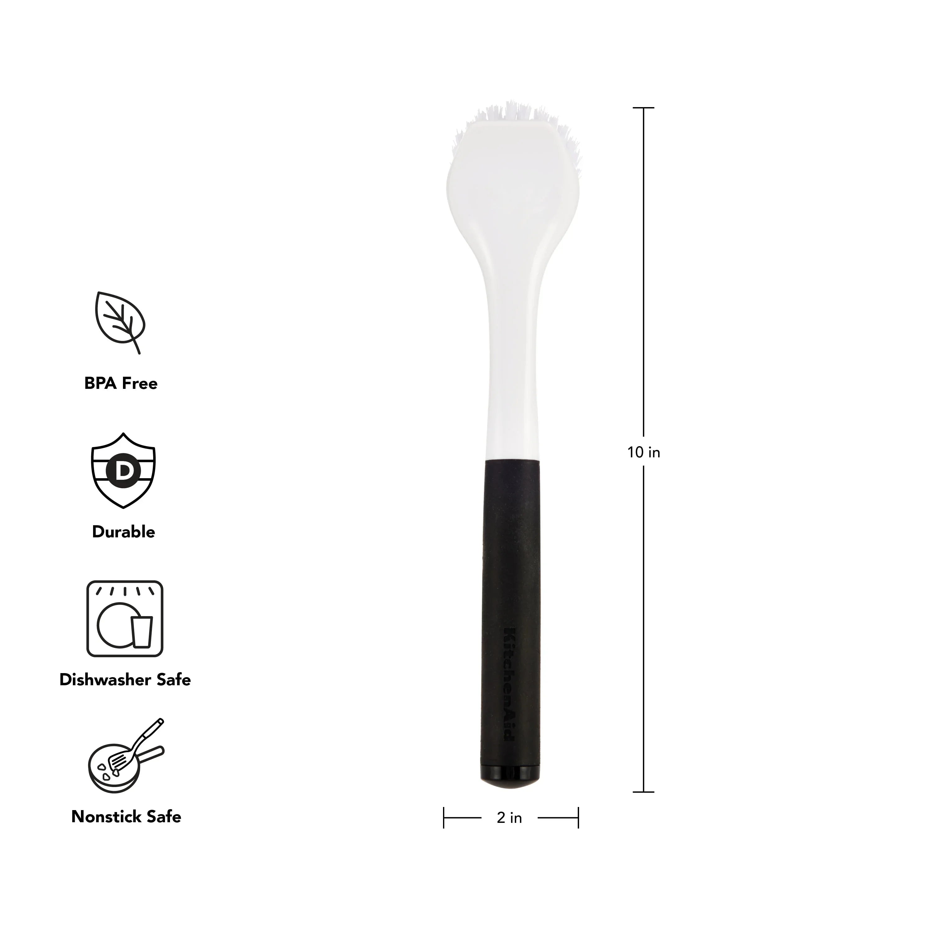 KitchenAid Round Sink Angled Brush with Black Soft Touch Handle - USA MEGA SHOP
