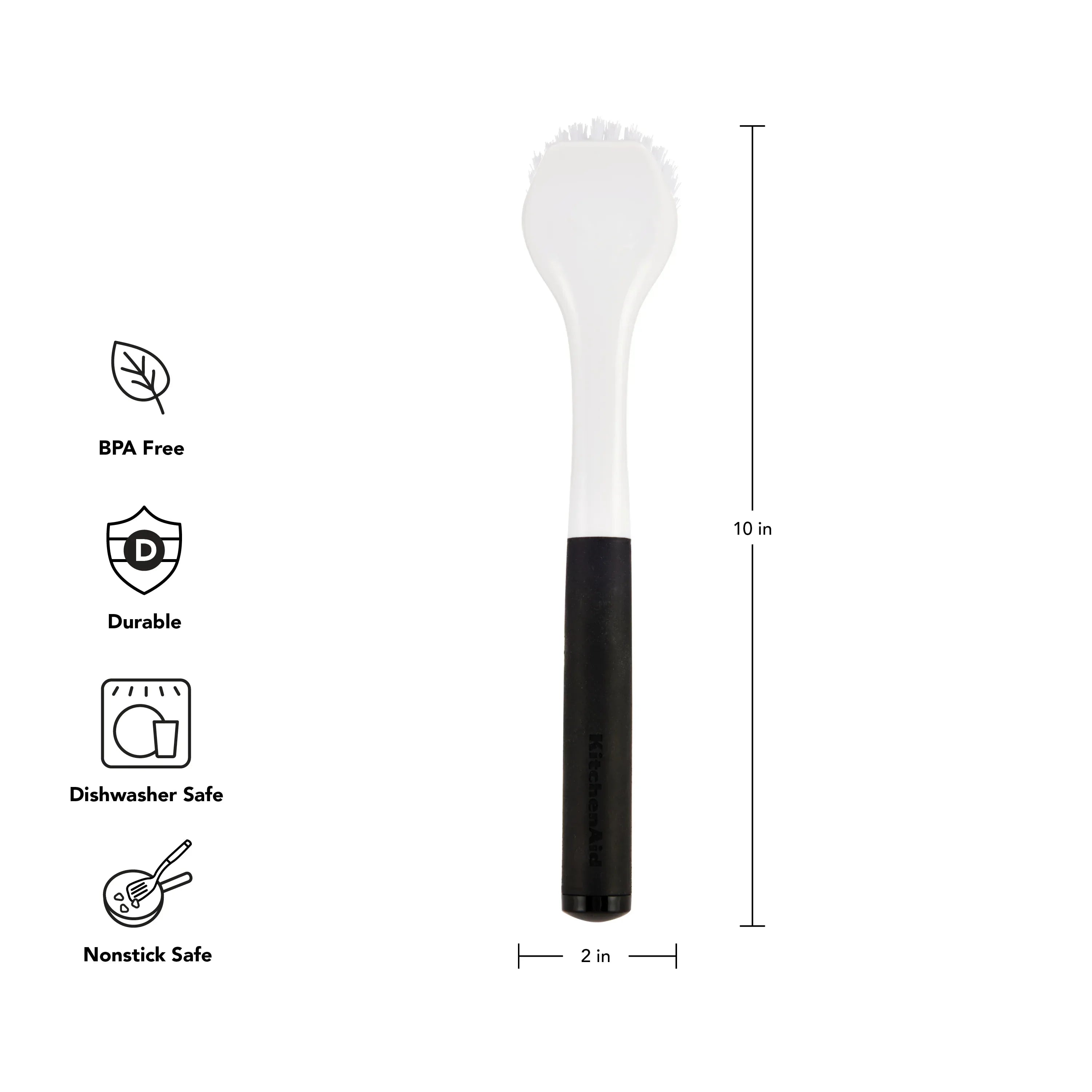 KitchenAid Round Sink Angled Brush with Black Soft Touch Handle