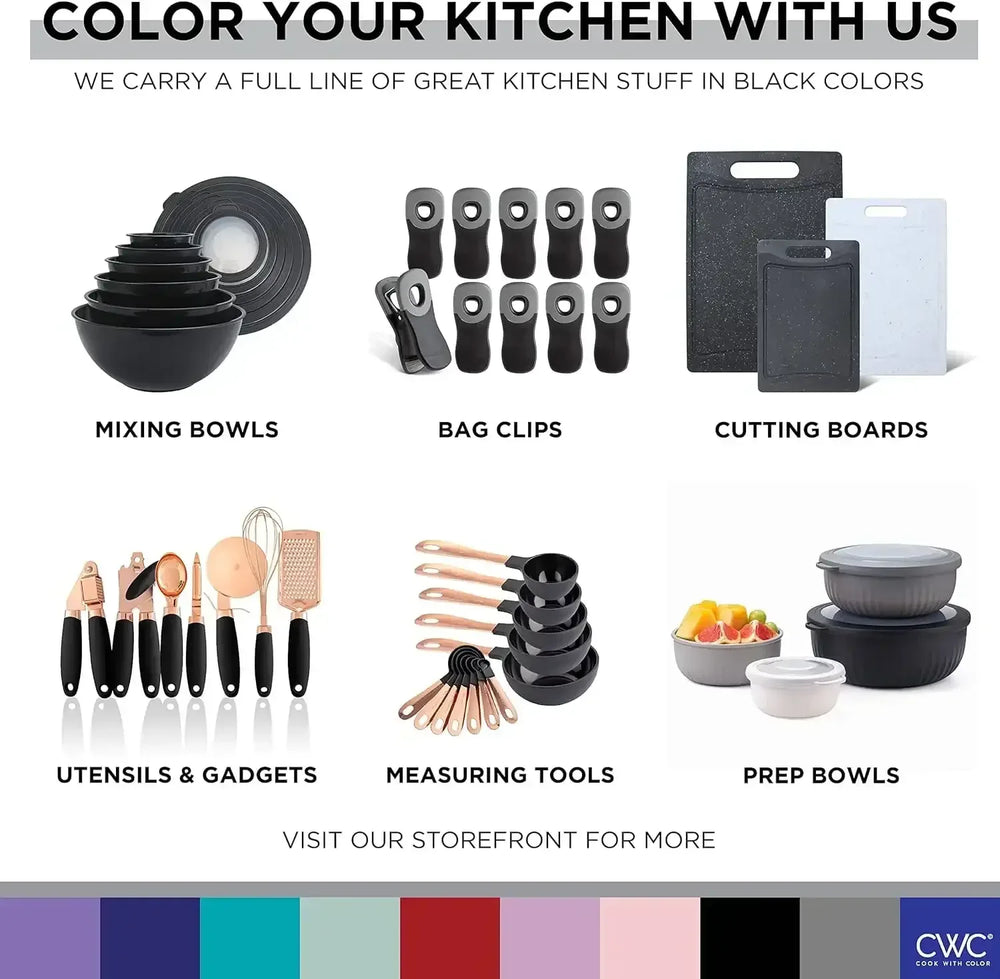 COOK WITH COLOR Meal Prep Containers Wide Mixing Bowls Food Storage Containers with Lids - USA MEGA SHOP