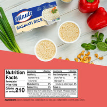 Basmati rice cups with vegetables and nutrition facts panel on the package