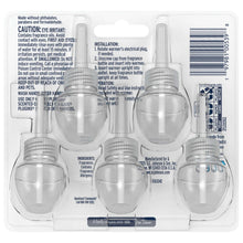 Clear blister pack of plug-in scented oil refills with five refill bottles