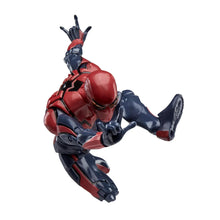 Spider-Man action figure in red-and-black velocity suit, crouched flying pose