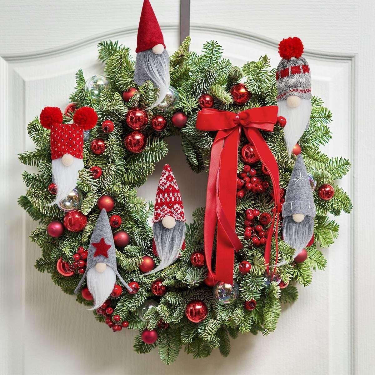 D-FantiX Gnome Christmas Ornaments Set of 6, Handmade Swedish Tomte Gnomes Decorative Ornaments Plush Christmas Decorations Tree Hanging Scandinavian Santa Elf Home Table Decor 2025 - USA MEGA SHOP