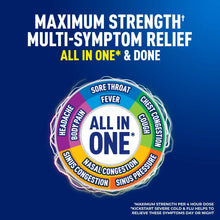 Mucinex Fast-Max multi-symptom relief badge reading "All in one"