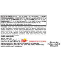 Tostitos Salsa con Queso medium jar back panel with ingredients and serving info