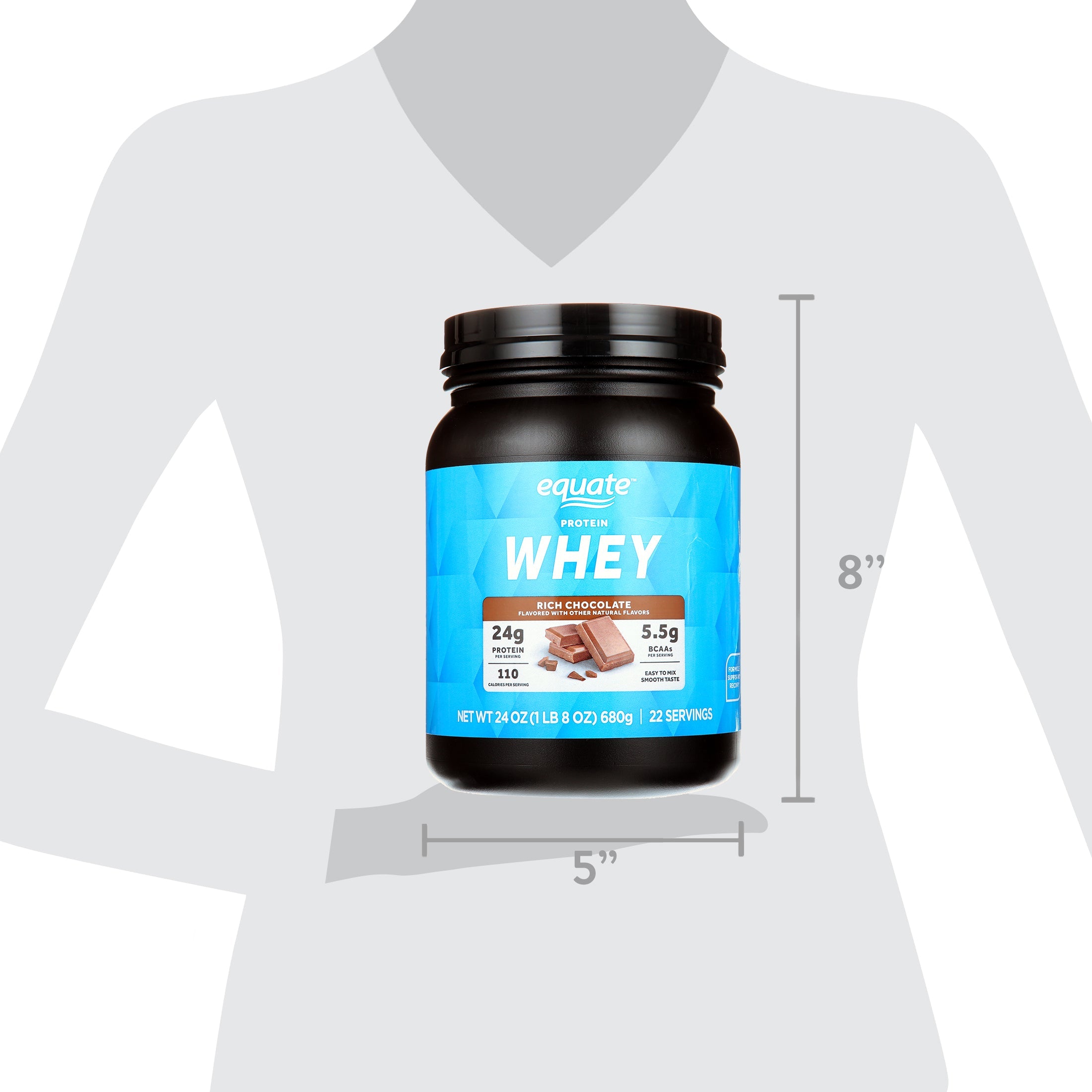 Equate Whey Protein Powder, Rich Chocolate, 24 oz
