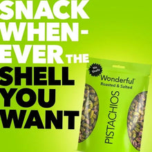Pistachios roasted and salted no-shells pouch in green packaging