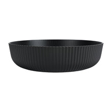 Black ribbed dinner bowl, 43-oz recycled plastic