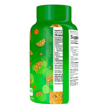 Vitamin C gummy bottle back panels with supplement facts and barcode