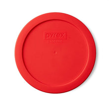 Round red Pyrex storage lid for glass food containers