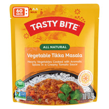 Vegetable tikka masala pouch with curry and rice illustration