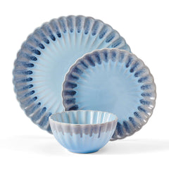 Pfaltzgraff Lucinda 12 Piece Stoneware Dinnerware Set Blue