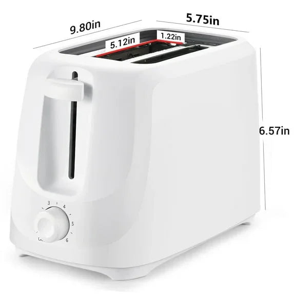 Mainstays 2-Slice Toaster with 6 Shade Settings and Removable Crumb Tray, Arctic White - USA MEGA SHOP