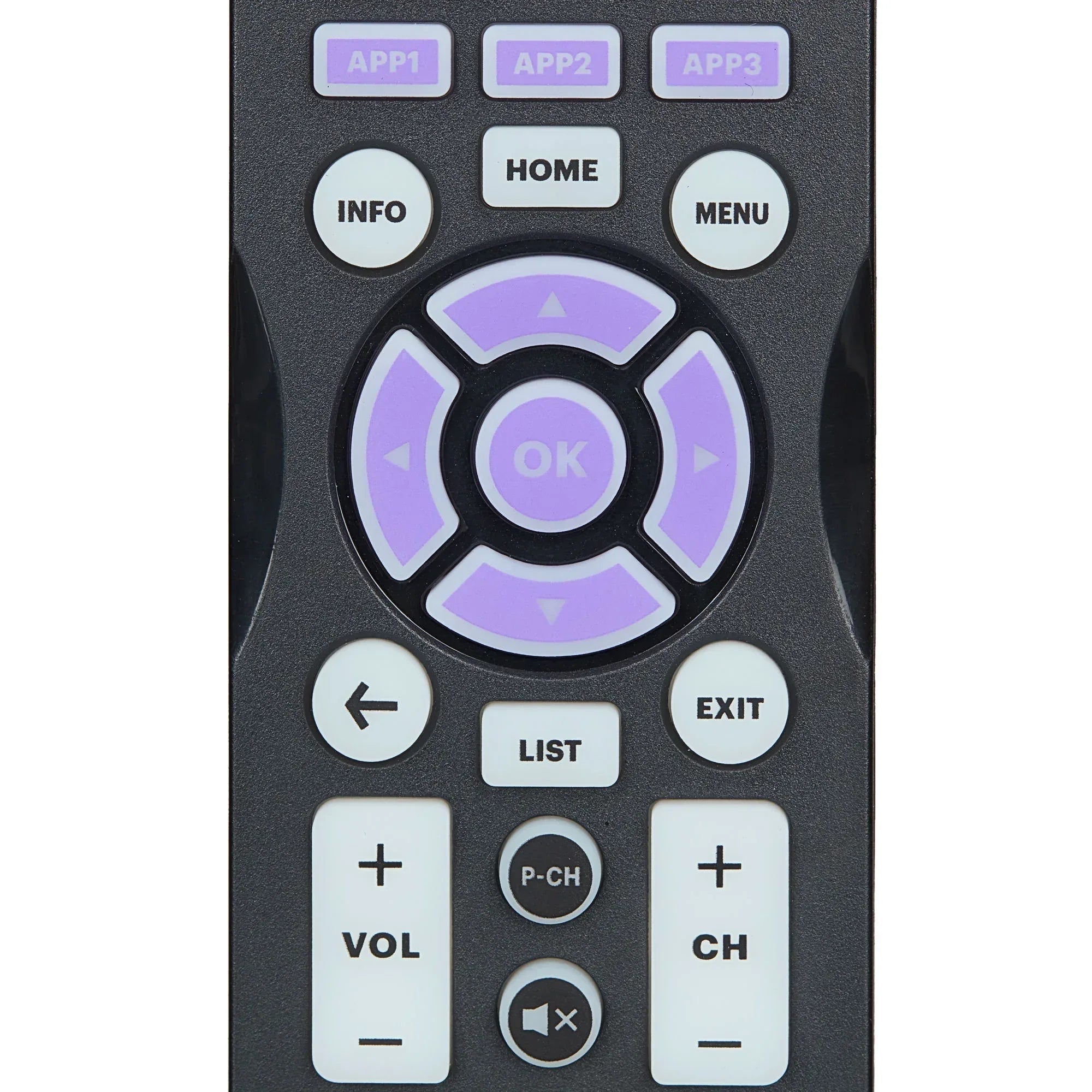 onn. Universal 6-Device Remote, Black, Compatible for TV, DVD, Streaming, Audio, Soundbar