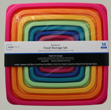 Mainstays Rainbow food storage set, 14-piece box packaging with nested containers