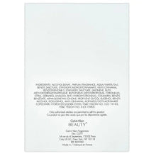 Calvin Klein Beauty eau de parfum box back with ingredient list and safety info