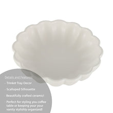 White scalloped bowl, shallow trinket tray style