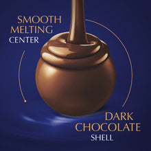 Dark chocolate truffle with smooth melting center and chocolate shell