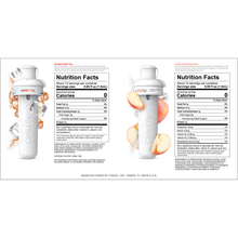 Cirkul bottle with nutrition fact panels for sweet tea and honeycrisp apple cartridges