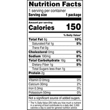 Nutrition Facts panel showing 150 calories per serving for Doritos Cool Ranch