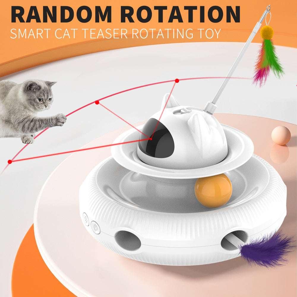 Cornmi Extendable Laser Feather USB Rechargeable Cat Teaser Wand, White - USA MEGA SHOP
