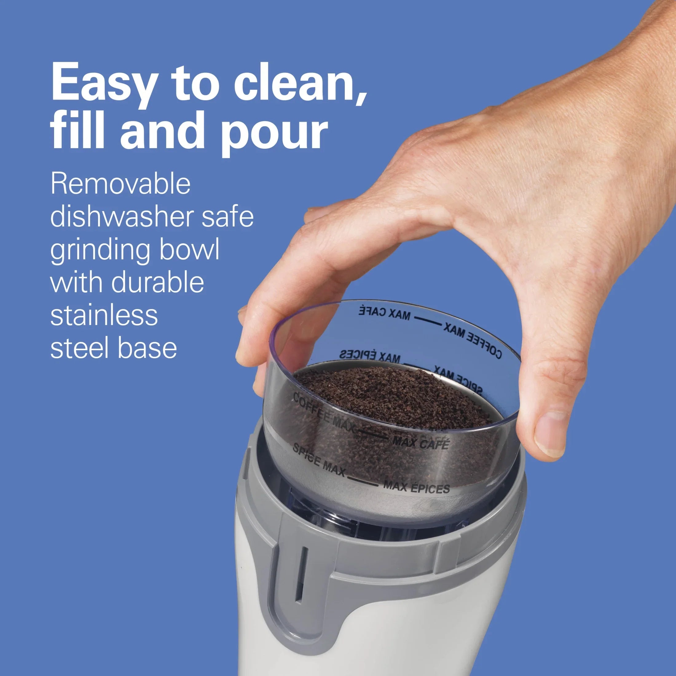 Hamilton Beach Fresh Grind Electric Coffee Grinder, White