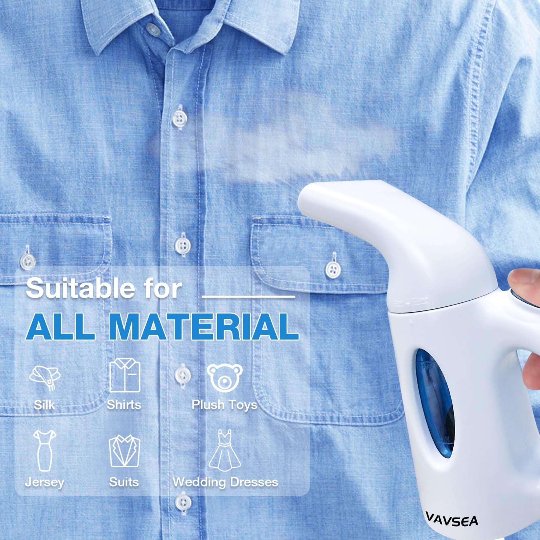 VAVSEA Steamer for Clothes, Portable Garment Steamer, Auto Shut-off Function, Wrinkles/ Steam/ Soften/ Clean/ Sterilize, White - USA MEGA SHOP