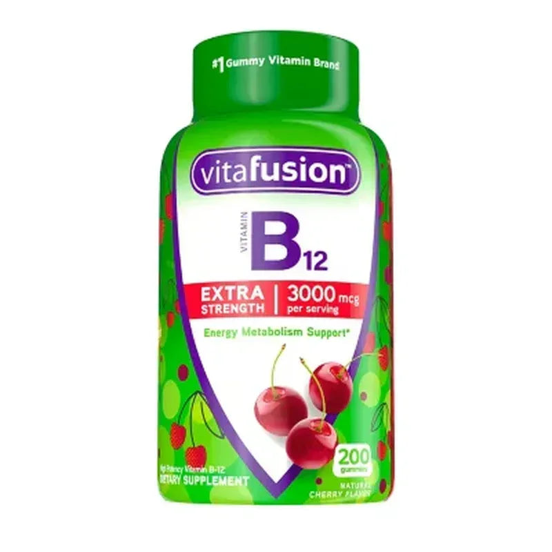 Vitafusion Extra Strength B12 Vitamin Gummies, 3000 Mcg, Cherry (200 Ct.)