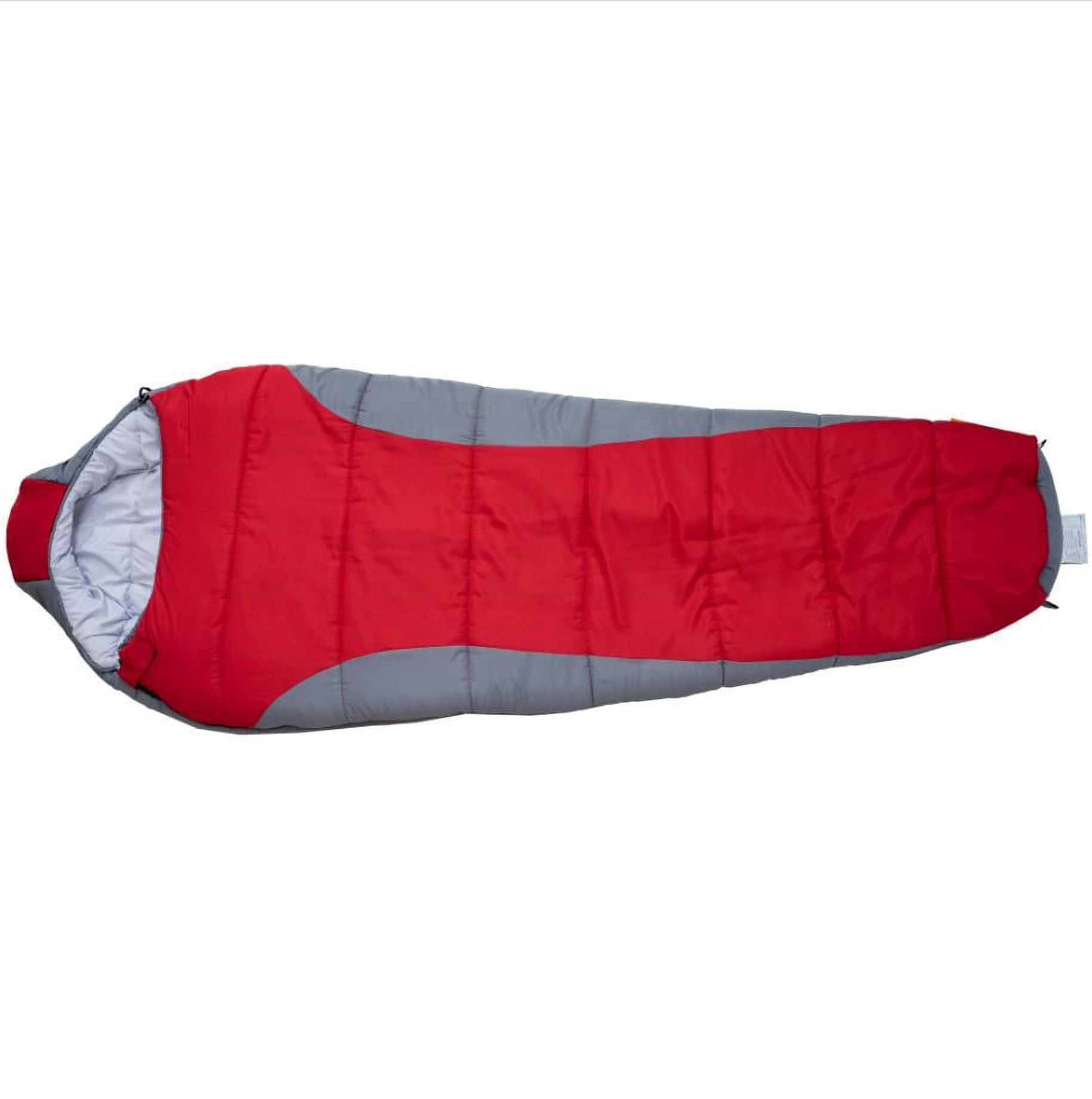 (2 pack) Ozark Trail 10-Degree Cold Weather Mummy Sleeping Bag with Soft Liner, Red, 85"x33"