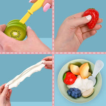 Pretend yogurt snack bowl with assorted fruit pieces