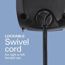 Hand mixer with lockable swivel cord feature on the back