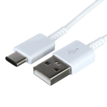 White USB-C to USB-A cable tips showing USB-C and USB-A connector ends